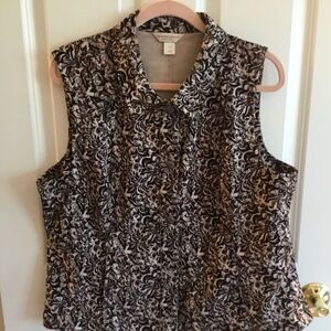 NWOT. Christopher & Banks Brand Women’s Size XL Petite  Browns on Cream Vest